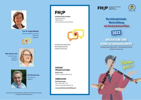 Vorschaubild Infoflyer Grundkurs 33 Mediation und Konfliktmanagement 2023 Seite 1