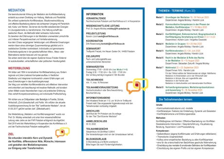 Vorschaubild Infoflyer Grundkurs 33 Mediation und Konfliktmanagement 2023